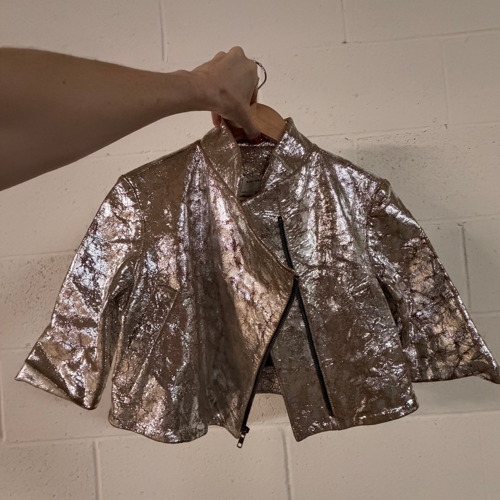 Gary Graham Silver Metallic leather jacket